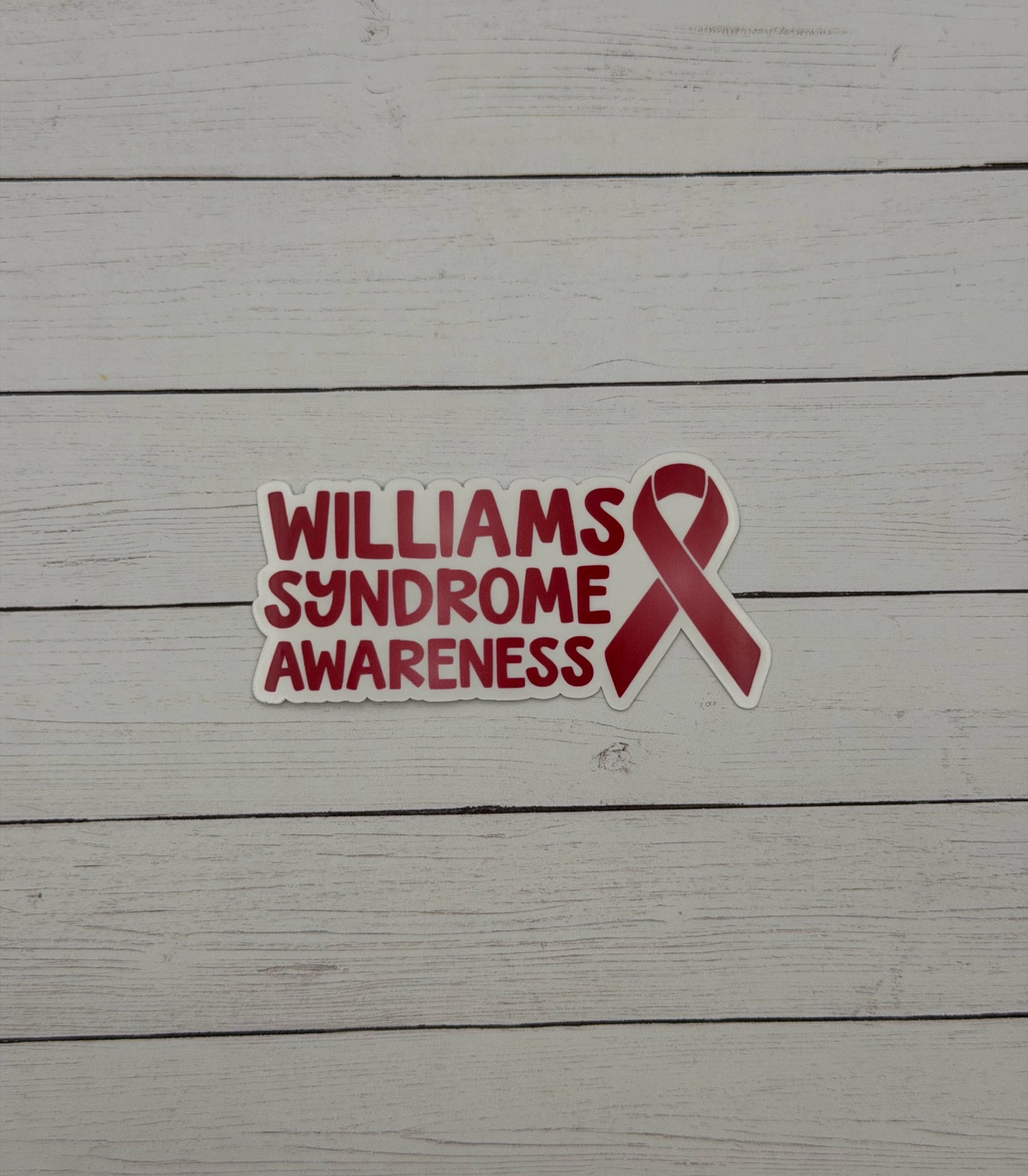 Williams Syndrome Awareness with Ribbon Sticker or Magnet
