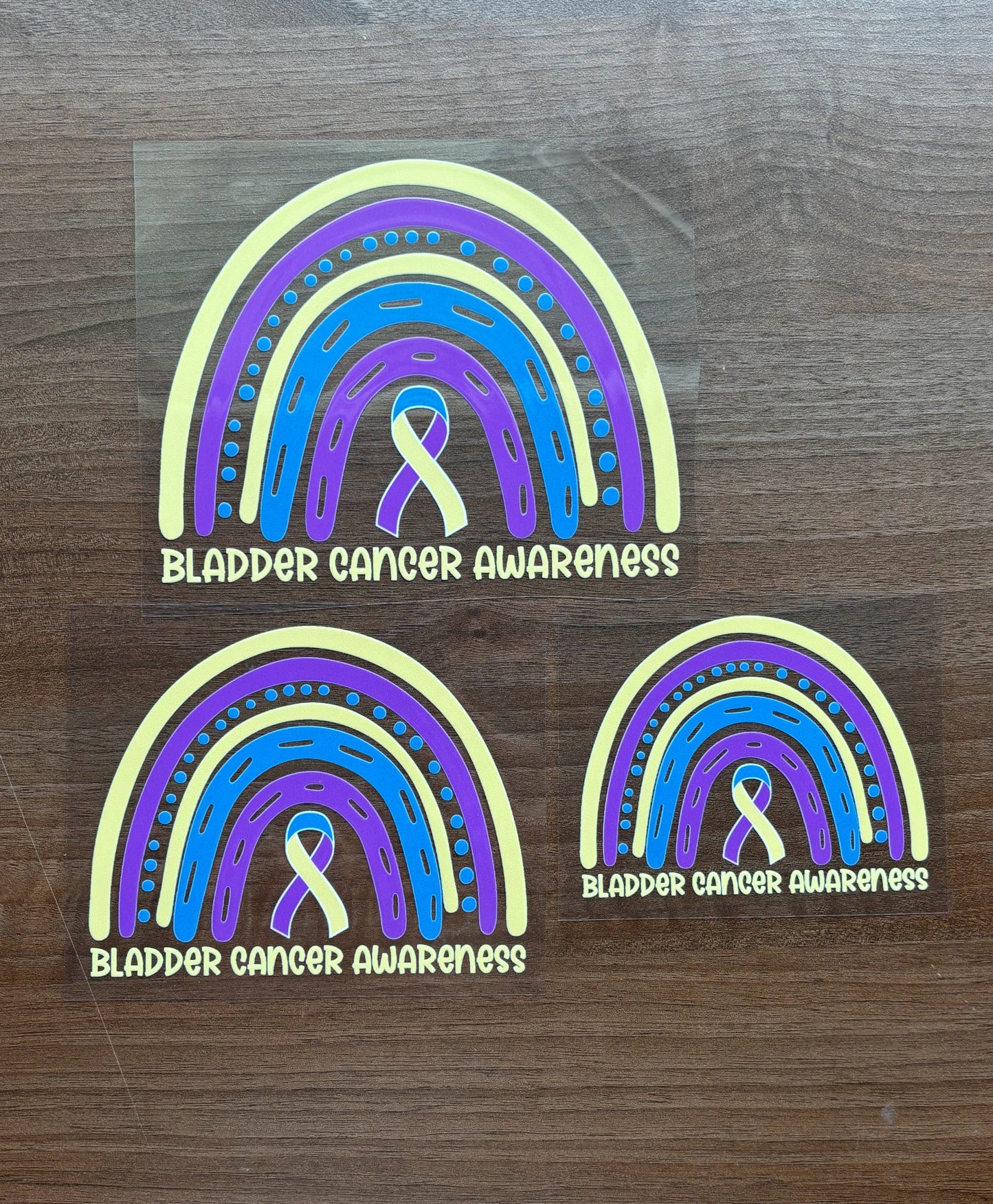 Bladder Cancer Awareness Rainbow Car Decal