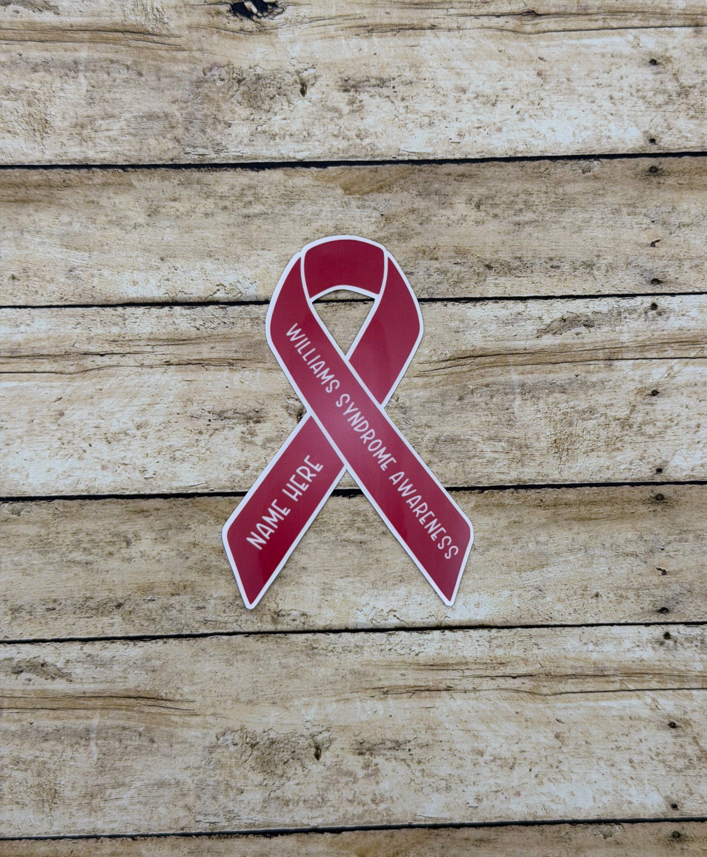 Williams Syndrome Awareness Custom Ribbon Sticker or Magnet