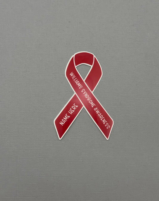 Williams Syndrome Awareness Custom Ribbon Sticker or Magnet