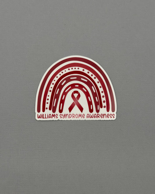 Williams Syndrome Awareness Rainbow Sticker or Magnet
