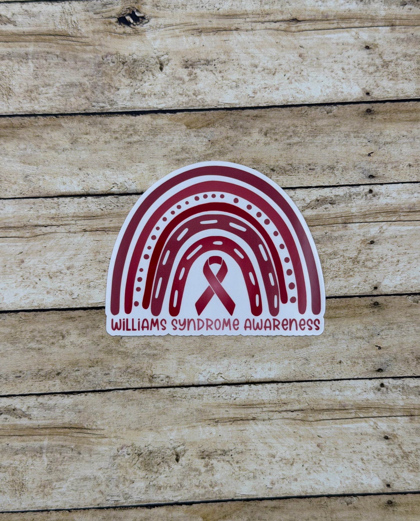 Williams Syndrome Awareness Rainbow Sticker or Magnet