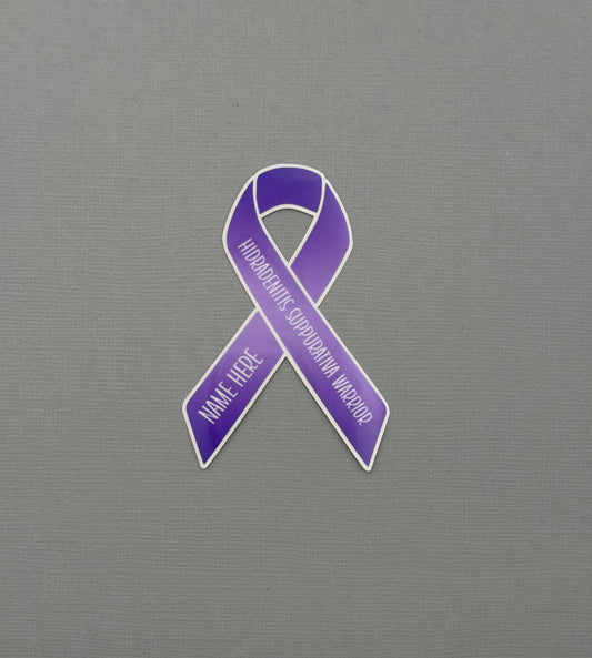 Hidradenitis Suppurativa Warrior Custom Ribbon Sticker or Magnet