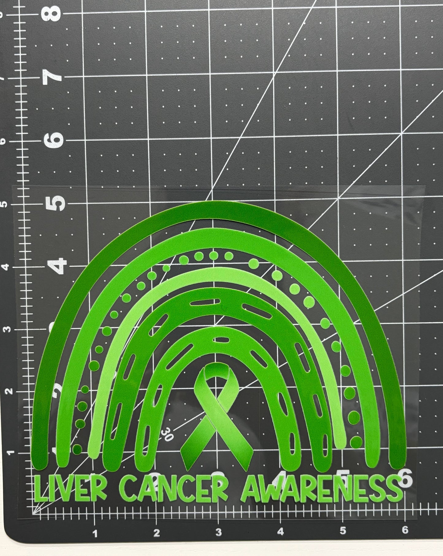 Liver Cancer Awareness Rainbow Car Decal