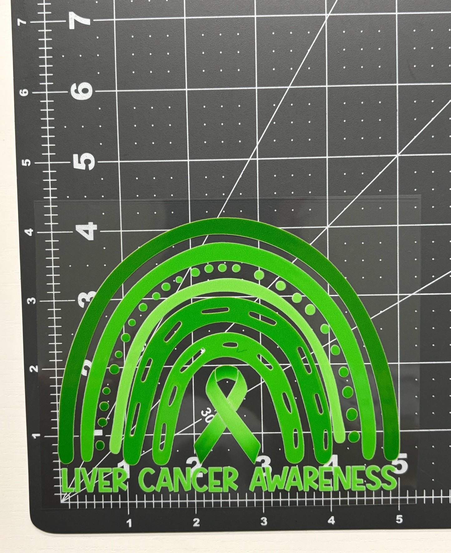 Liver Cancer Awareness Rainbow Car Decal