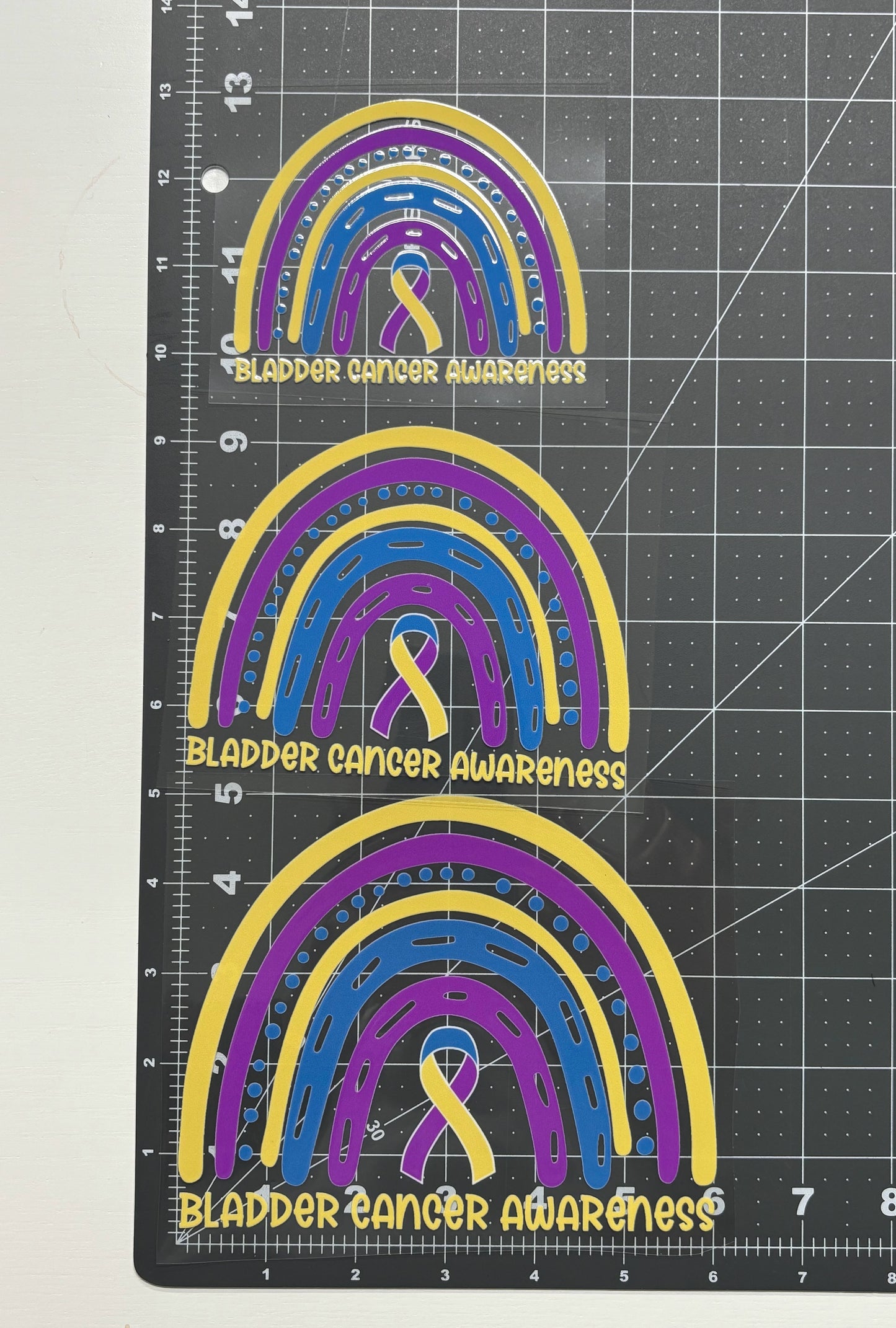 Bladder Cancer Awareness Rainbow Car Decal