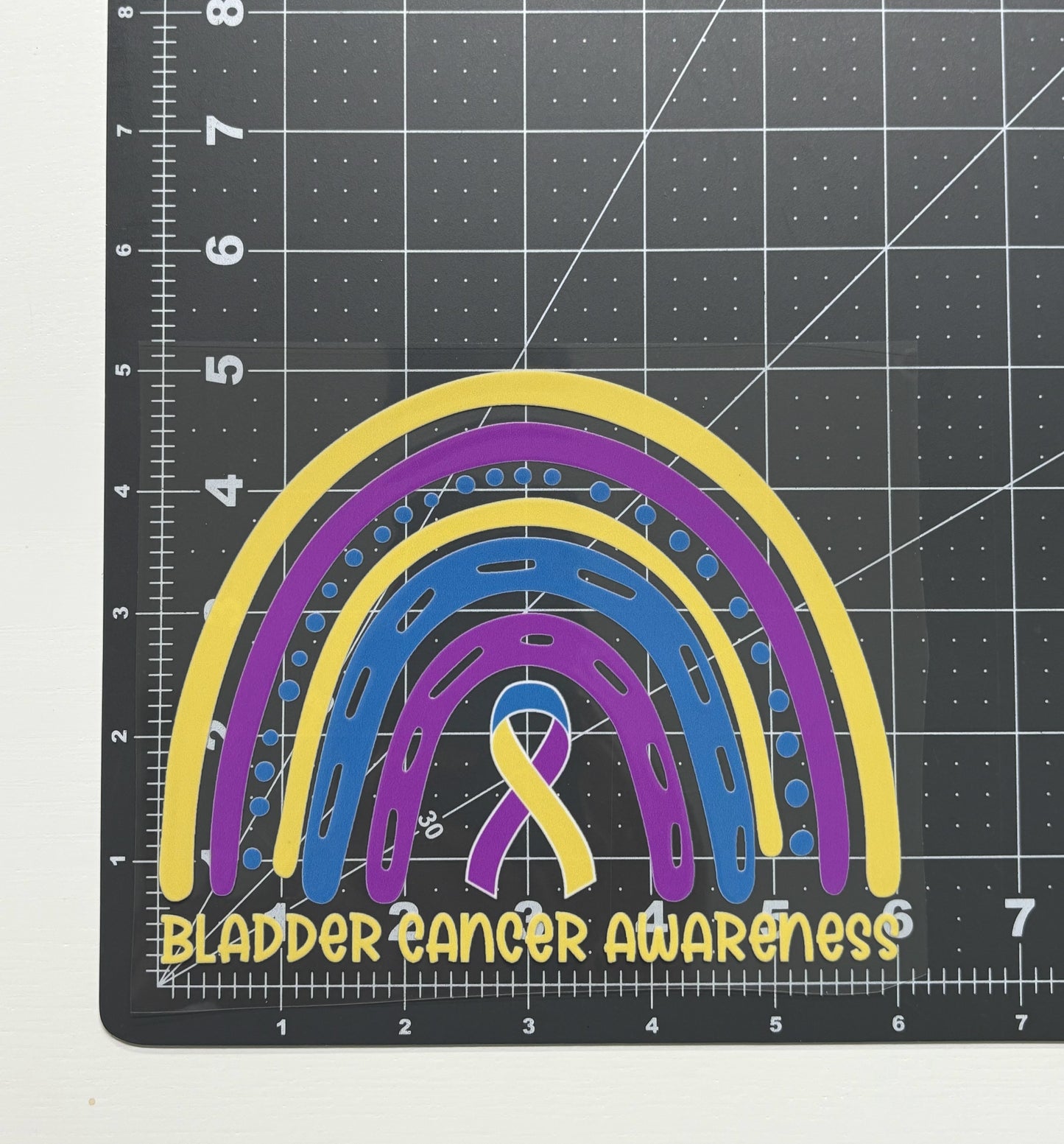 Bladder Cancer Awareness Rainbow Car Decal
