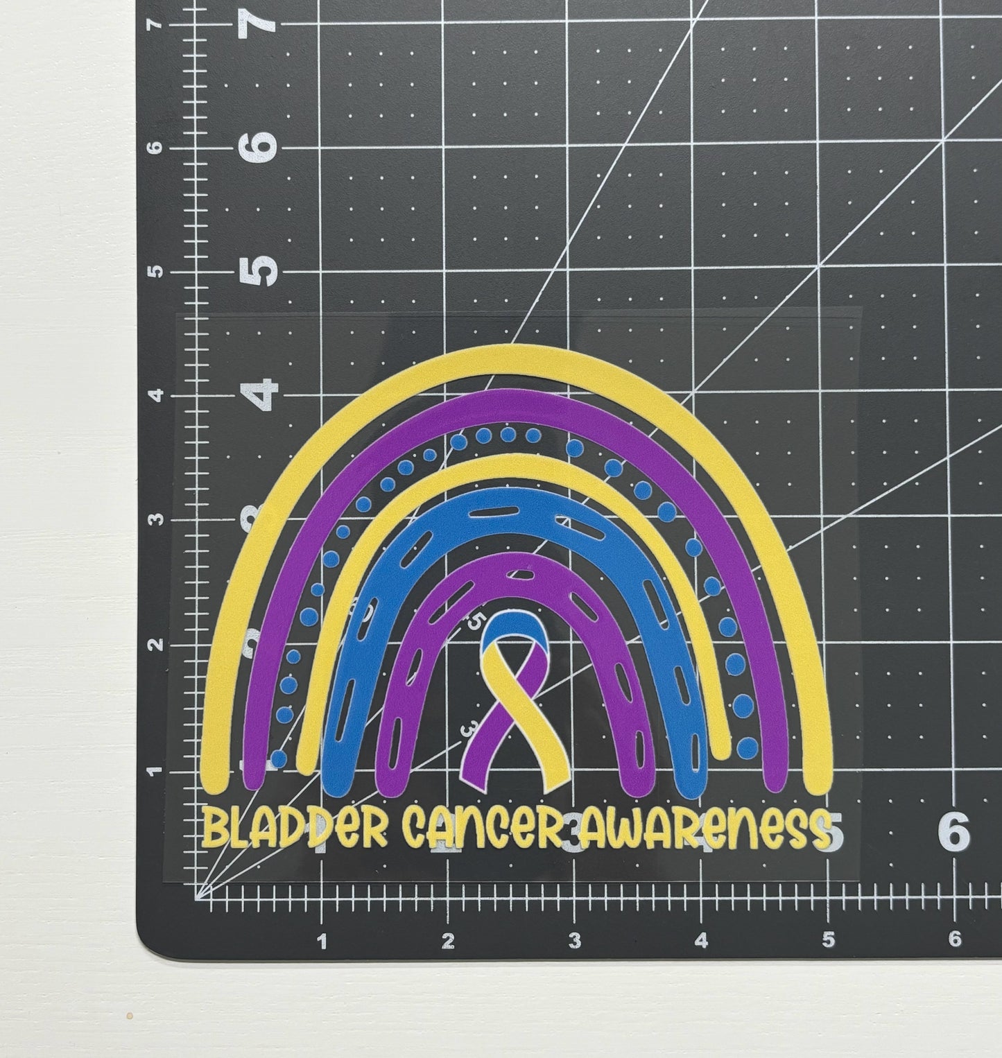 Bladder Cancer Awareness Rainbow Car Decal
