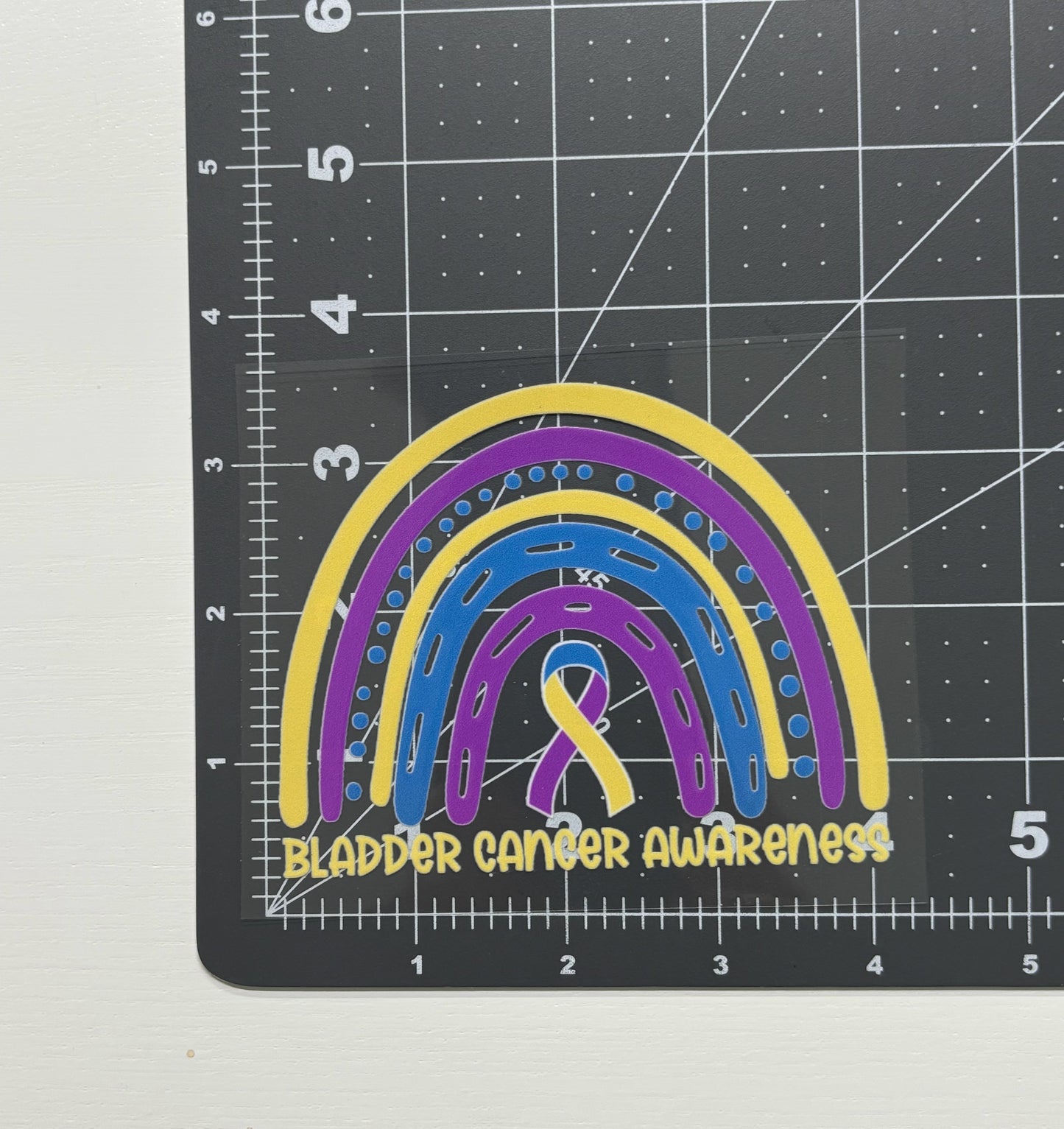 Bladder Cancer Awareness Rainbow Car Decal