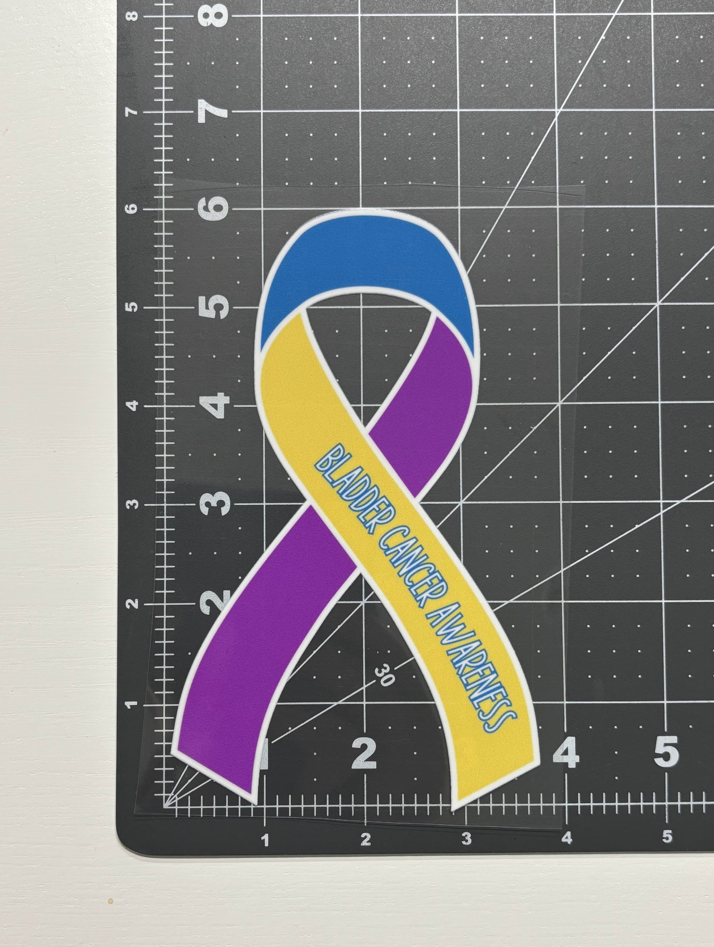 Bladder Cancer Awareness Ribbon Car Decal