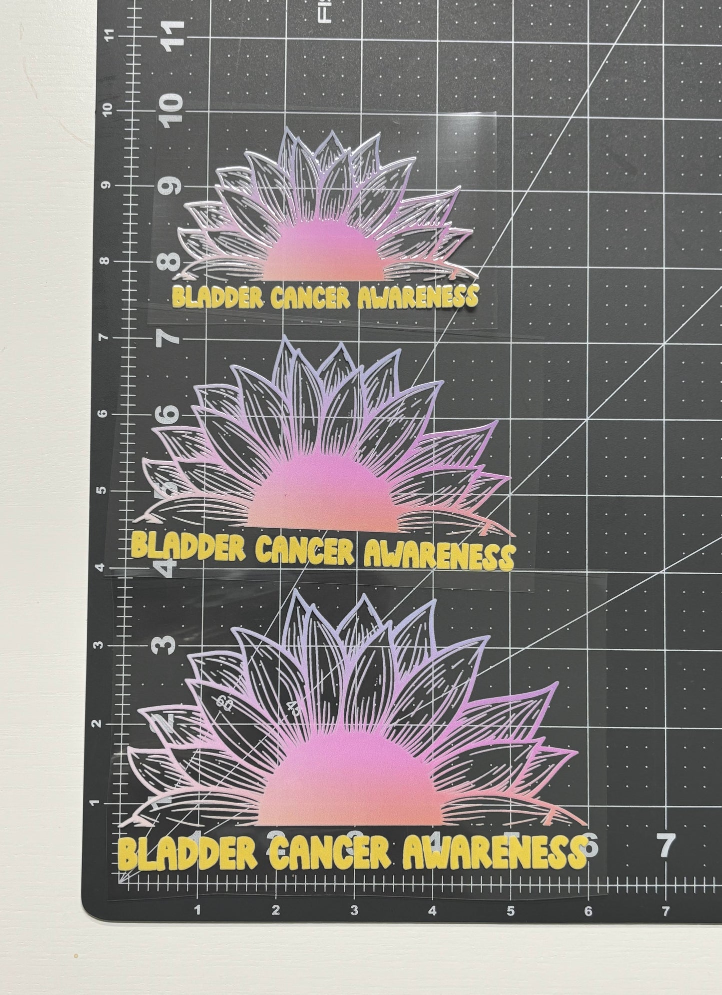 Bladder Cancer Awareness Sunflower Car Decal