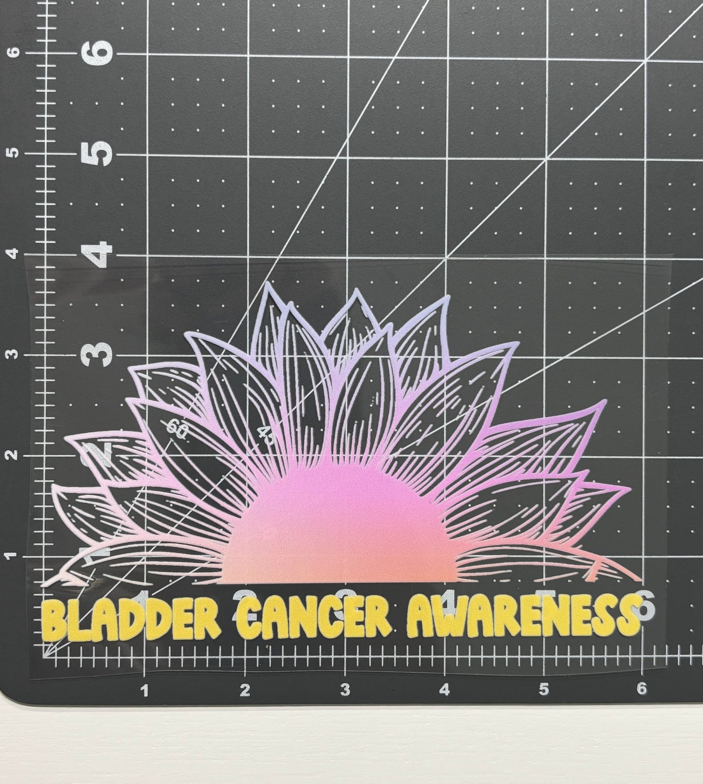 Bladder Cancer Awareness Sunflower Car Decal