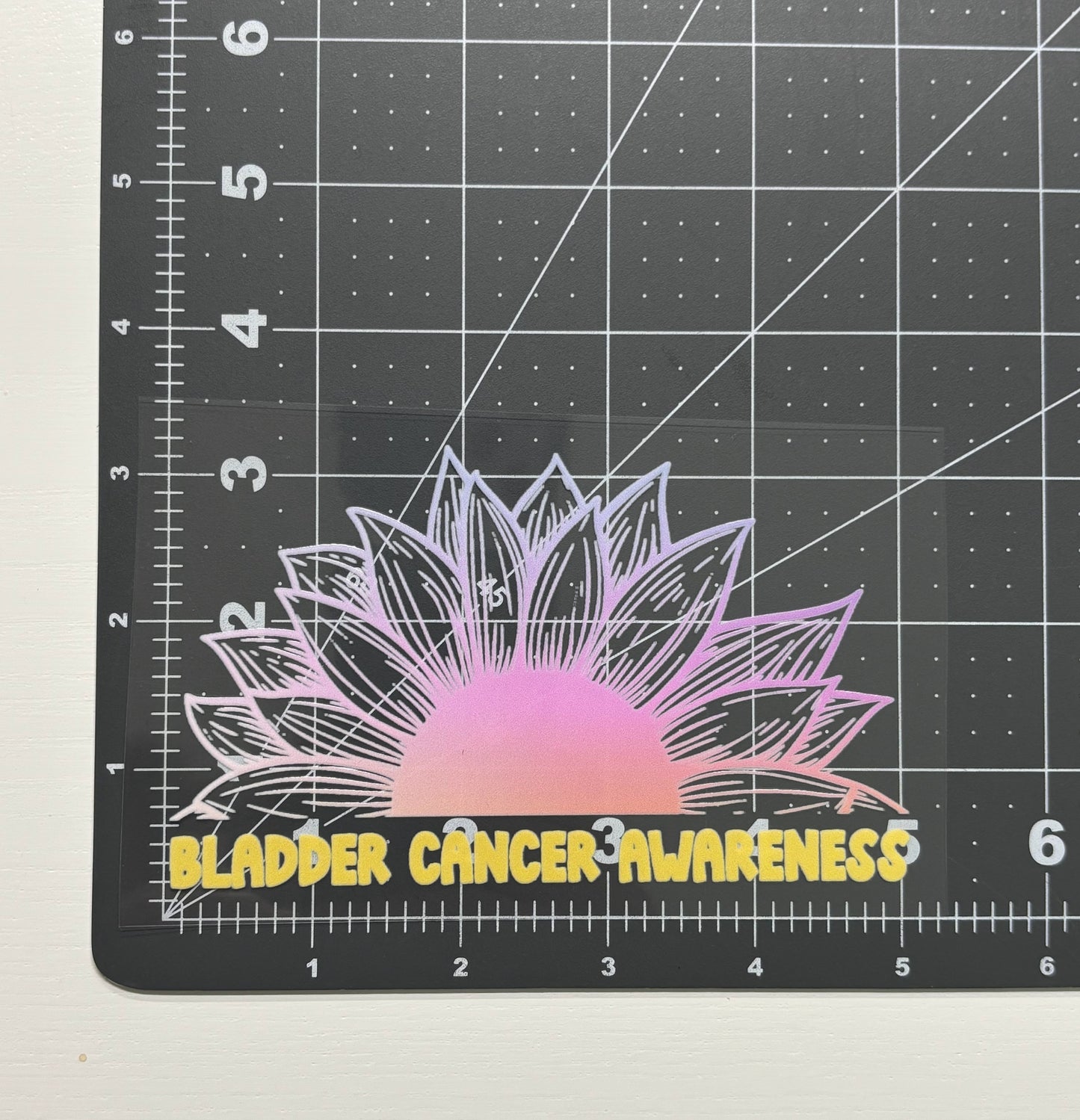 Bladder Cancer Awareness Sunflower Car Decal