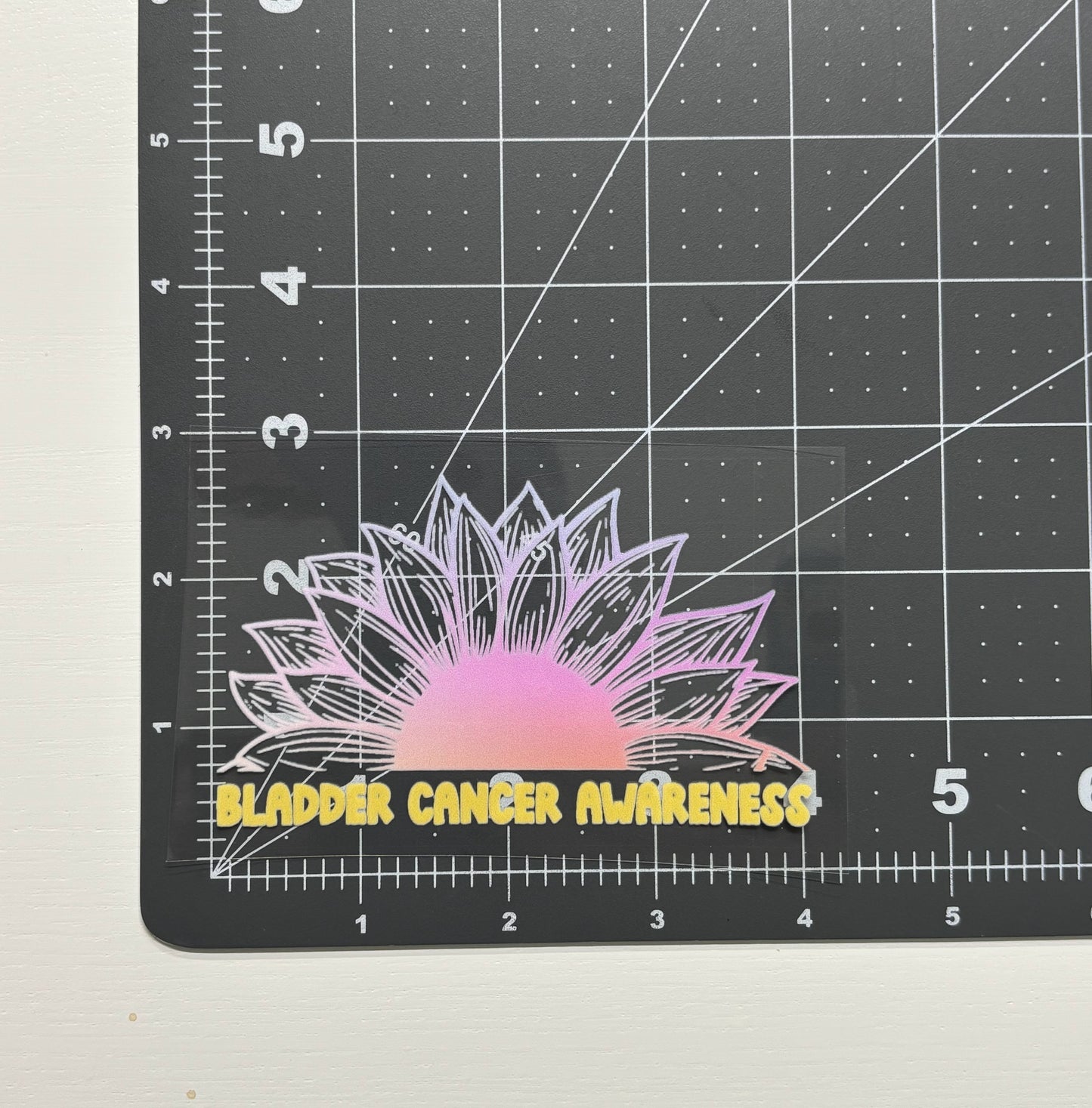 Bladder Cancer Awareness Sunflower Car Decal