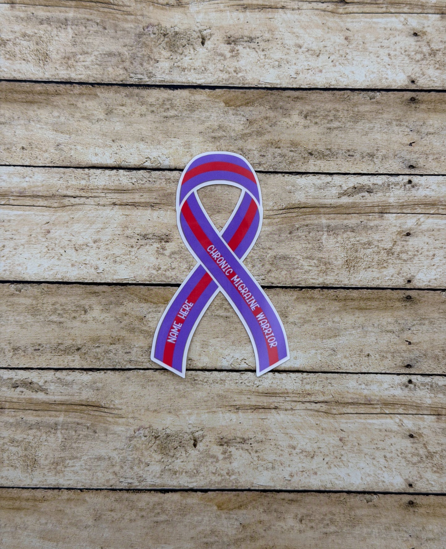 Chronic Migraine Warrior Custom Ribbon Sticker or Magnet