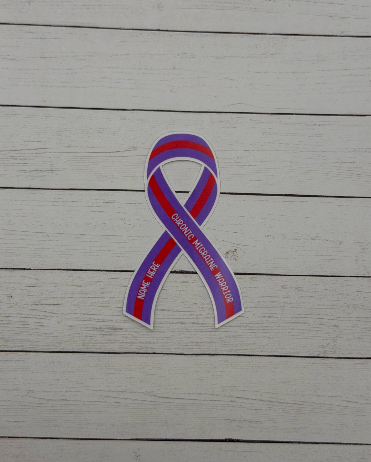 Chronic Migraine Warrior Custom Ribbon Sticker or Magnet