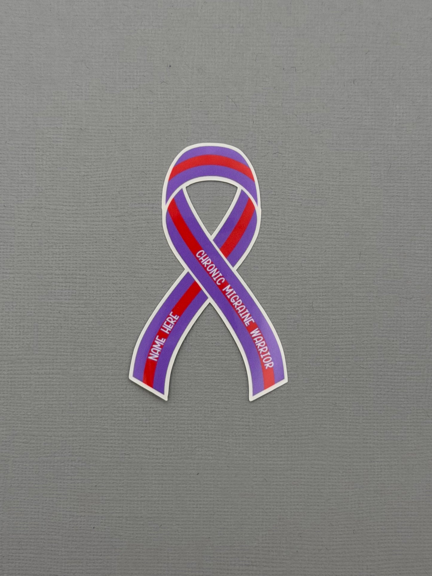 Chronic Migraine Warrior Custom Ribbon Sticker or Magnet