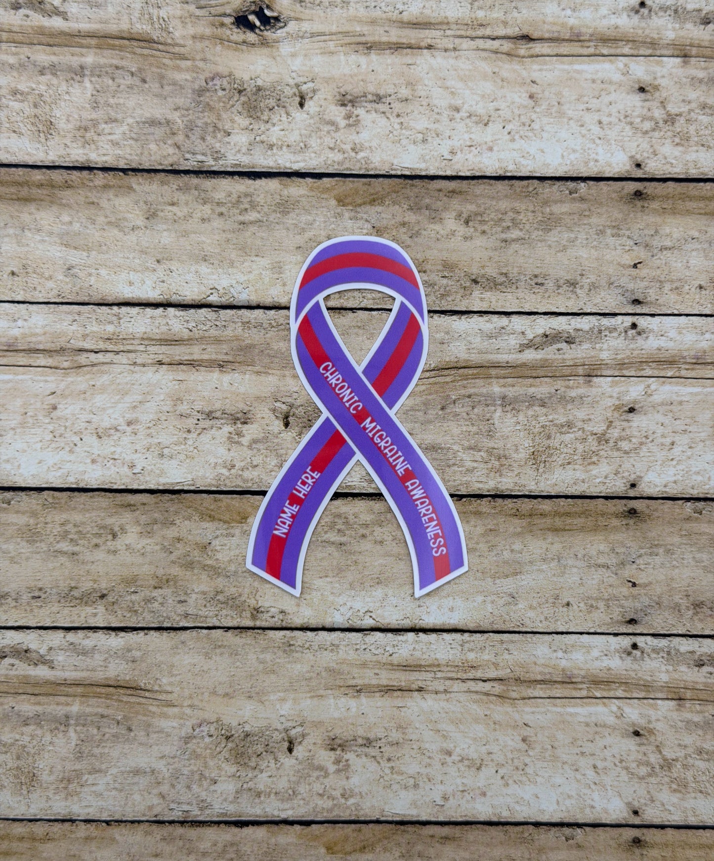 Chronic Migraine Awareness Custom Ribbon Sticker or Magnet