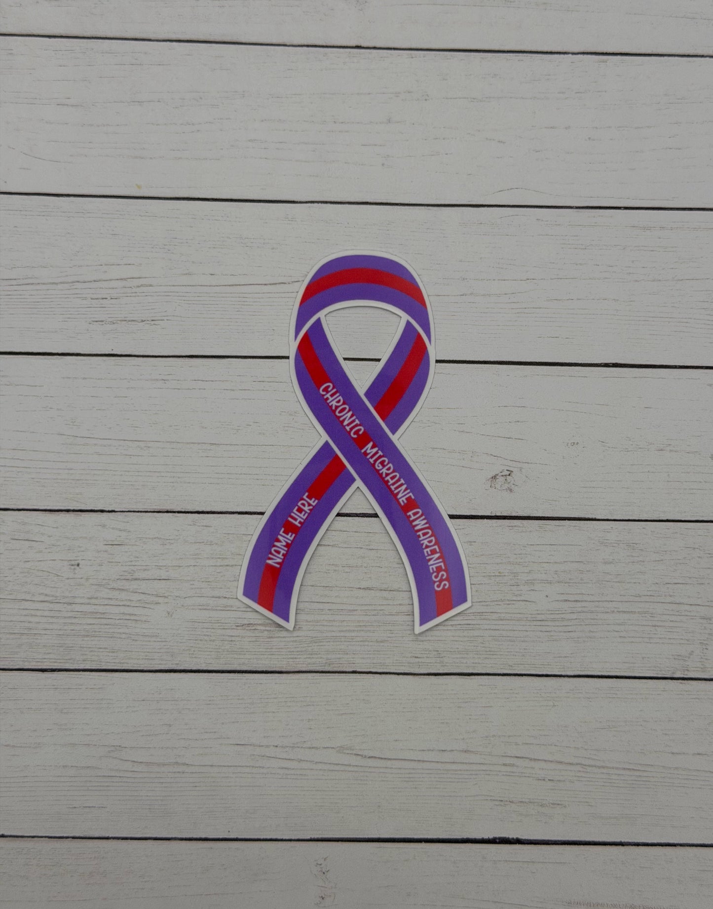 Chronic Migraine Awareness Custom Ribbon Sticker or Magnet