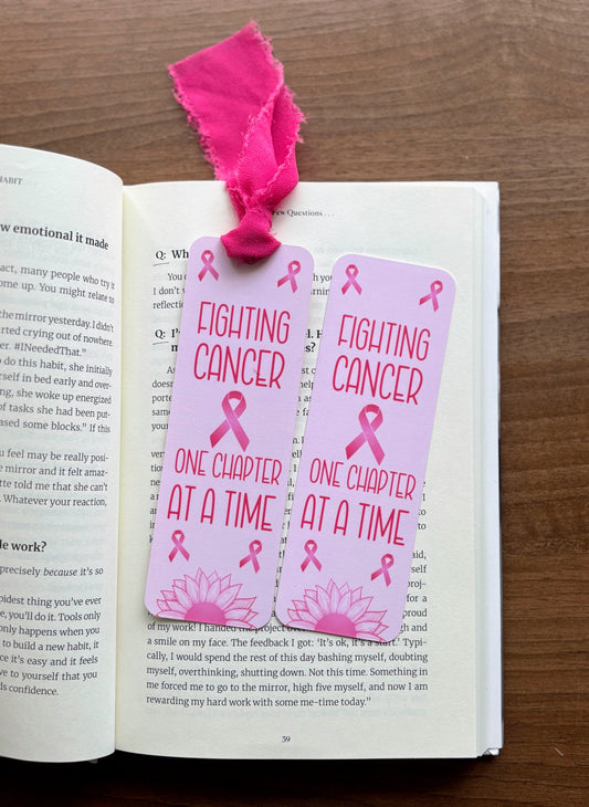 Fighting Cancer One Chapter at a Time Breast Cancer Awareness Bookmark