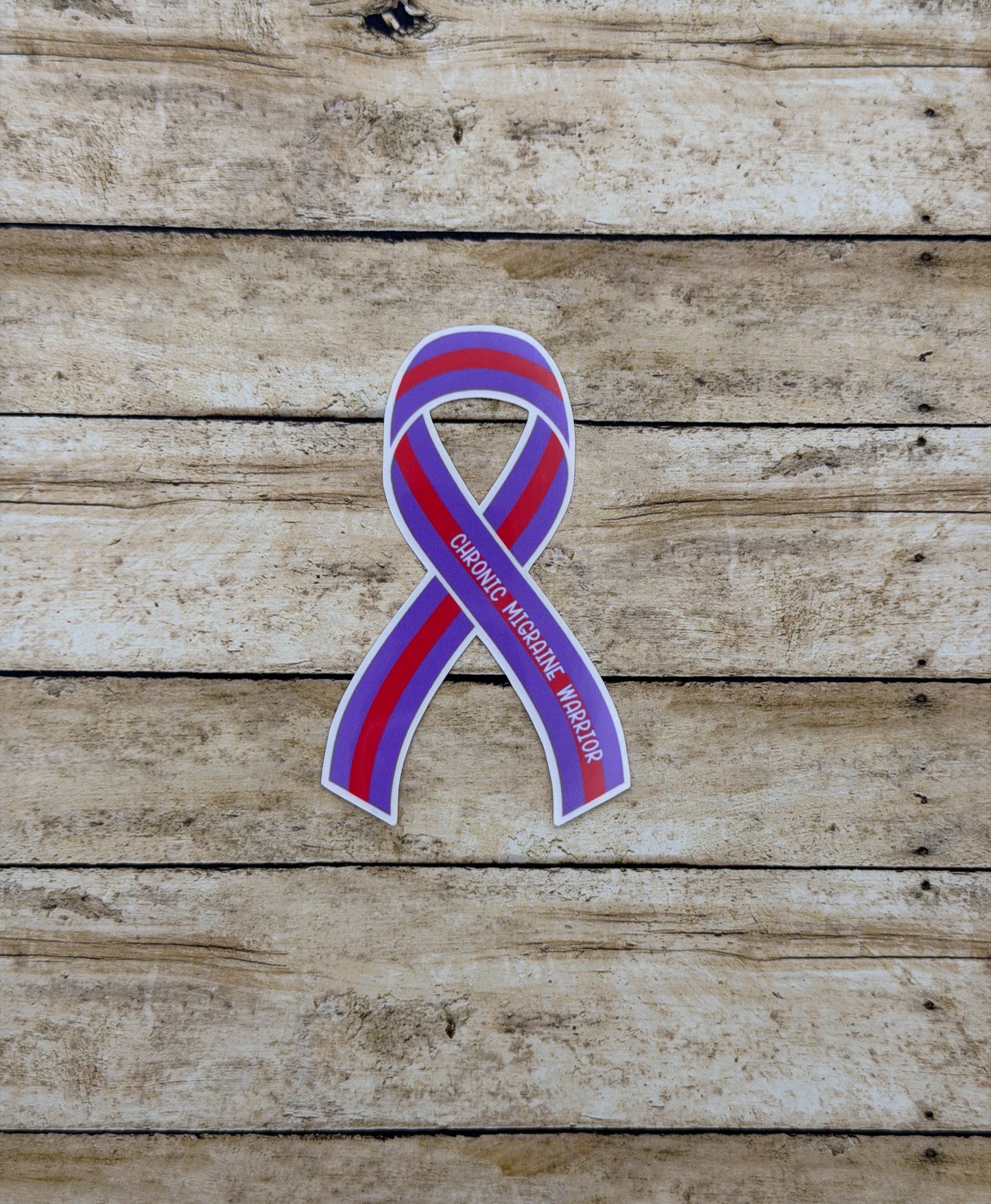 Chronic Migraine Warrior Ribbon Sticker or Magnet