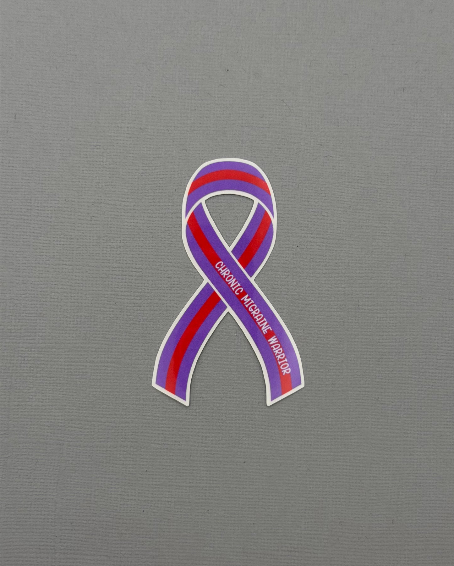 Chronic Migraine Warrior Ribbon Sticker or Magnet