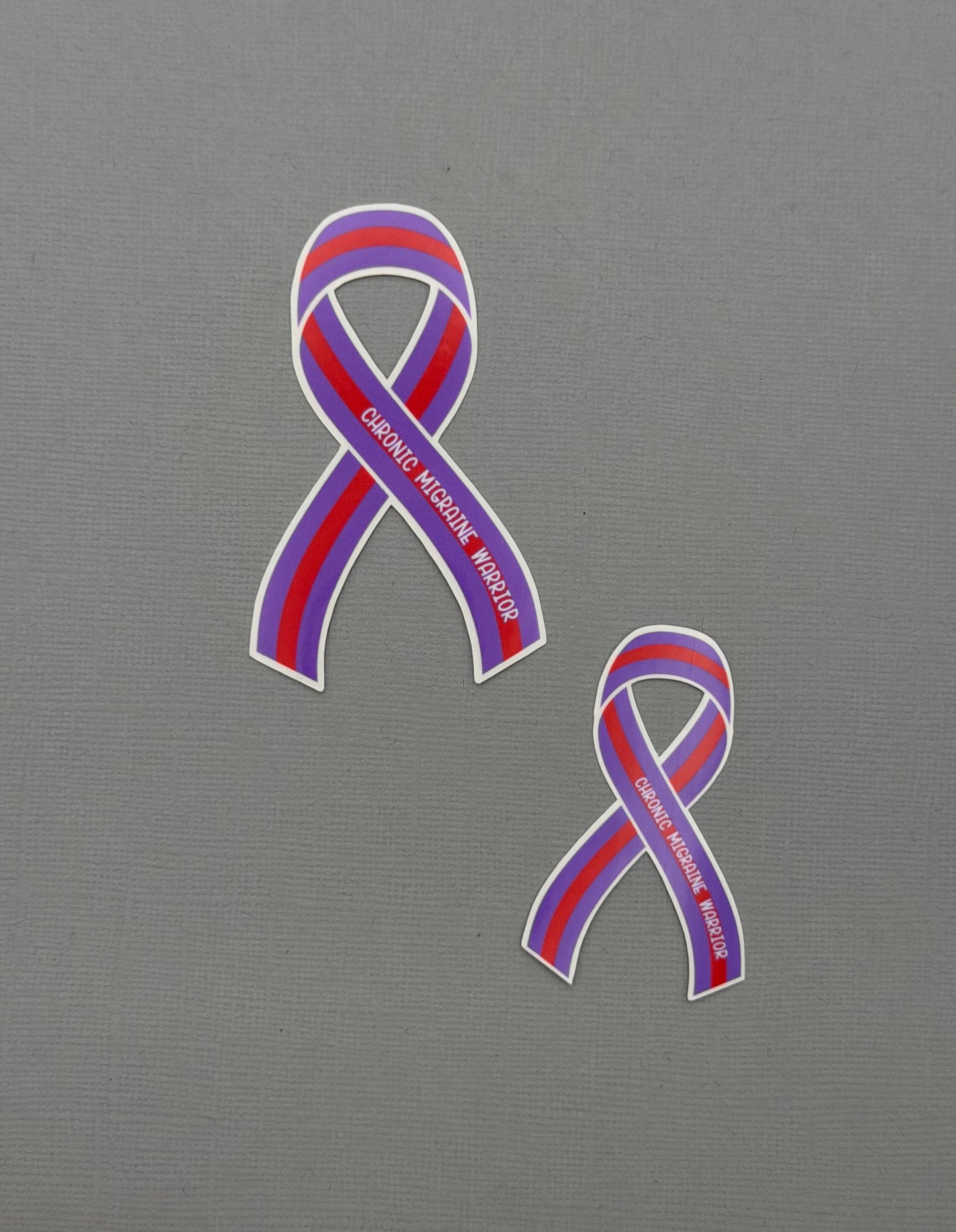 Chronic Migraine Warrior Ribbon Sticker or Magnet