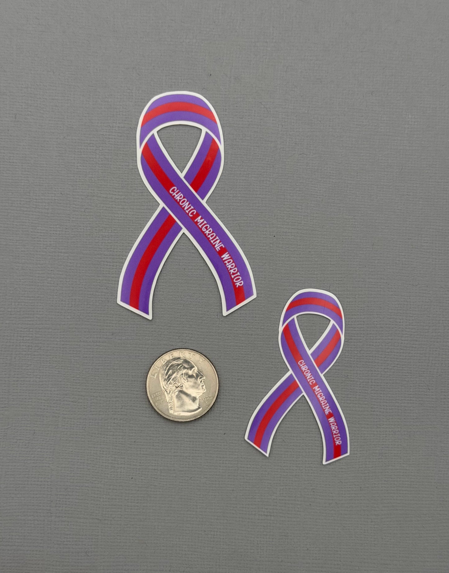 Chronic Migraine Warrior Ribbon Sticker or Magnet