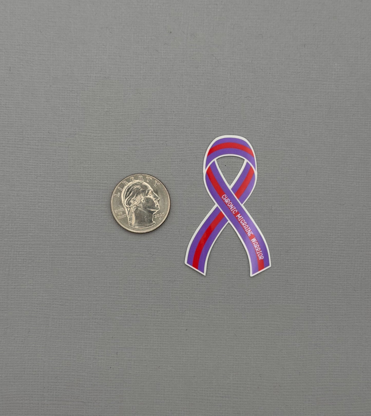 Chronic Migraine Warrior Ribbon Sticker or Magnet