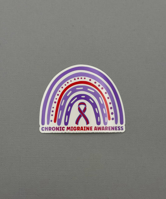 Chronic Migraine Awareness Rainbow Sticker or Magnet