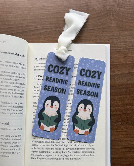 Cozy Reading Season Penguin Bookmark