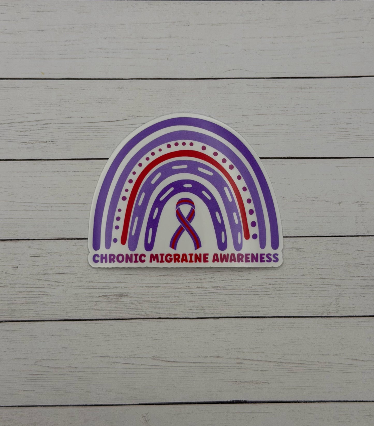Chronic Migraine Awareness Rainbow Sticker or Magnet