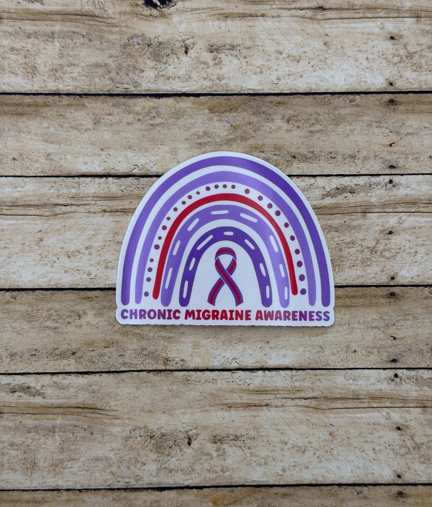 Chronic Migraine Awareness Rainbow Sticker or Magnet