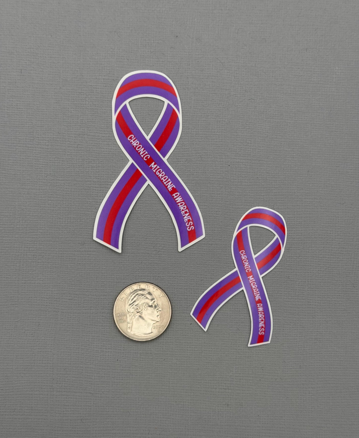 Chronic Migraine Awareness Ribbon Sticker or Magnet