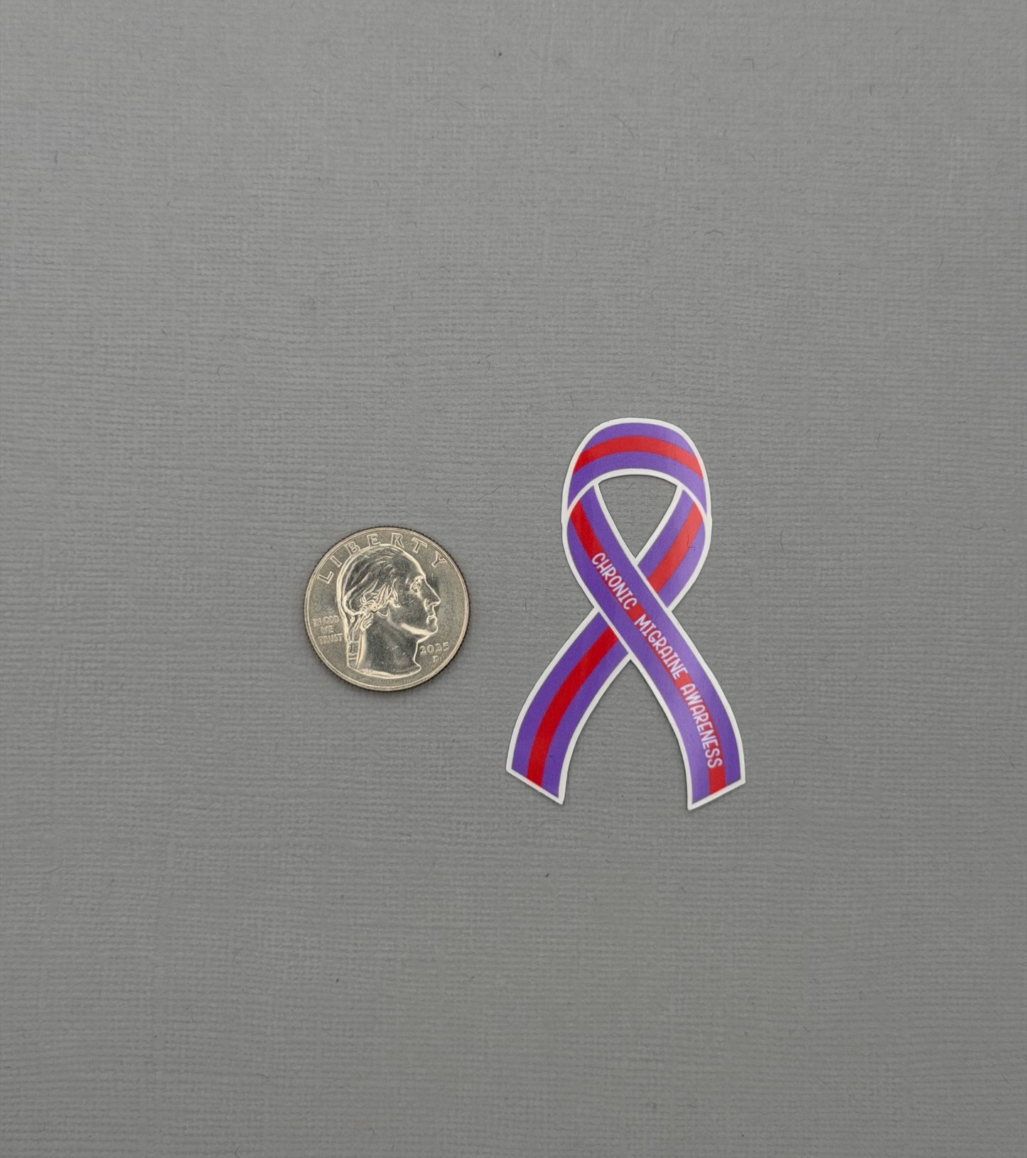 Chronic Migraine Awareness Ribbon Sticker or Magnet