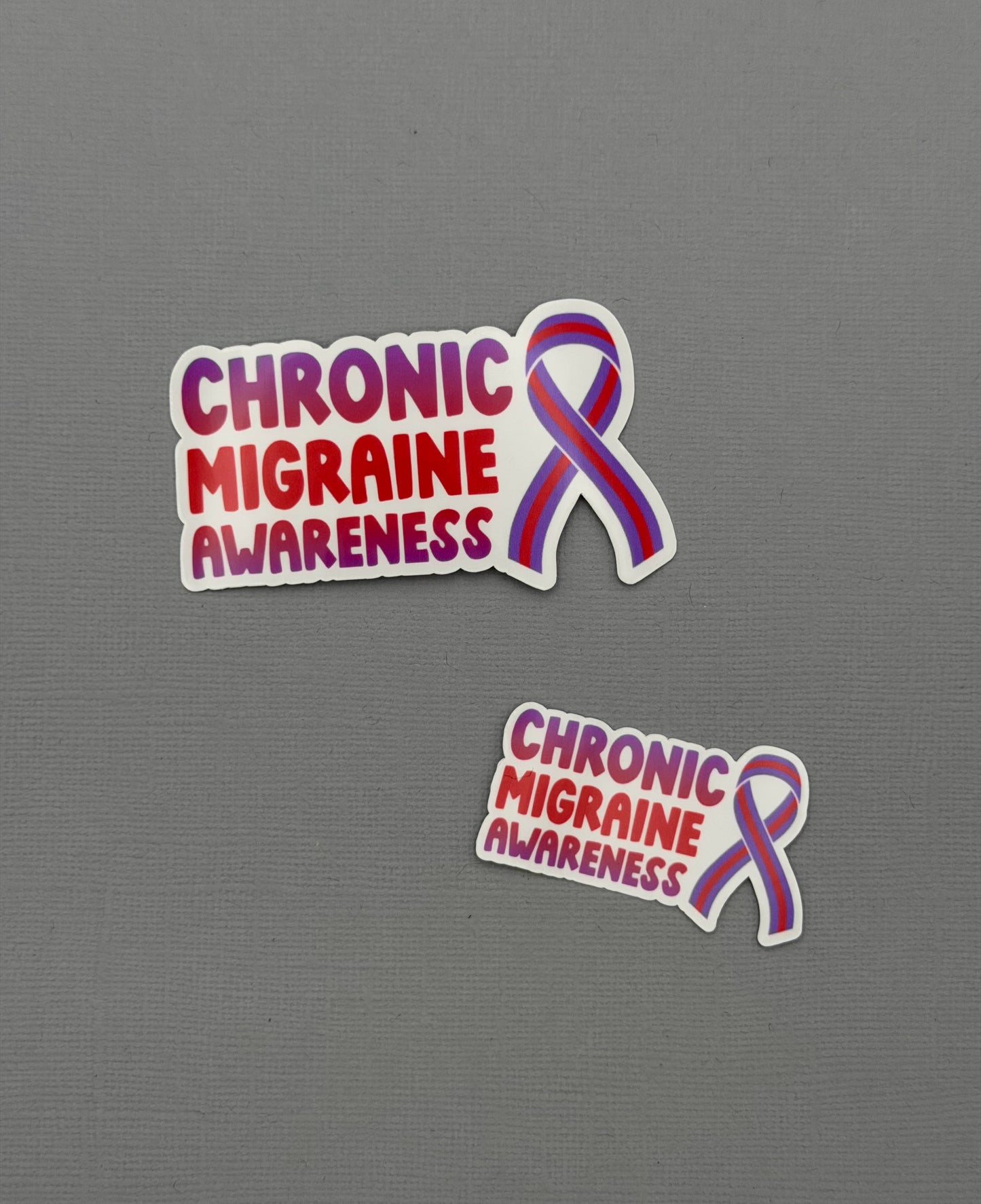 Chronic Migraine Awareness with Ribbon Sticker or Magnet
