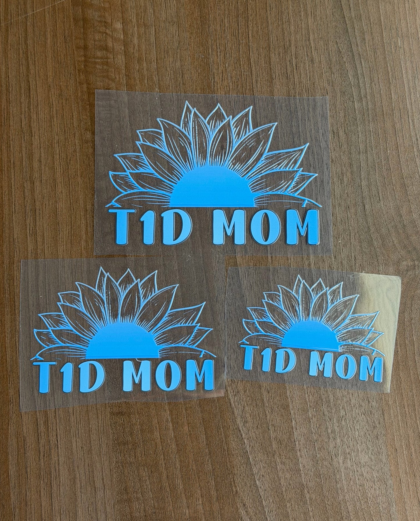 T1D Mom Sunflower Car Decal