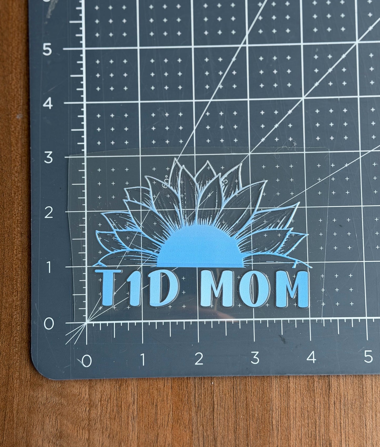 T1D Mom Sunflower Car Decal