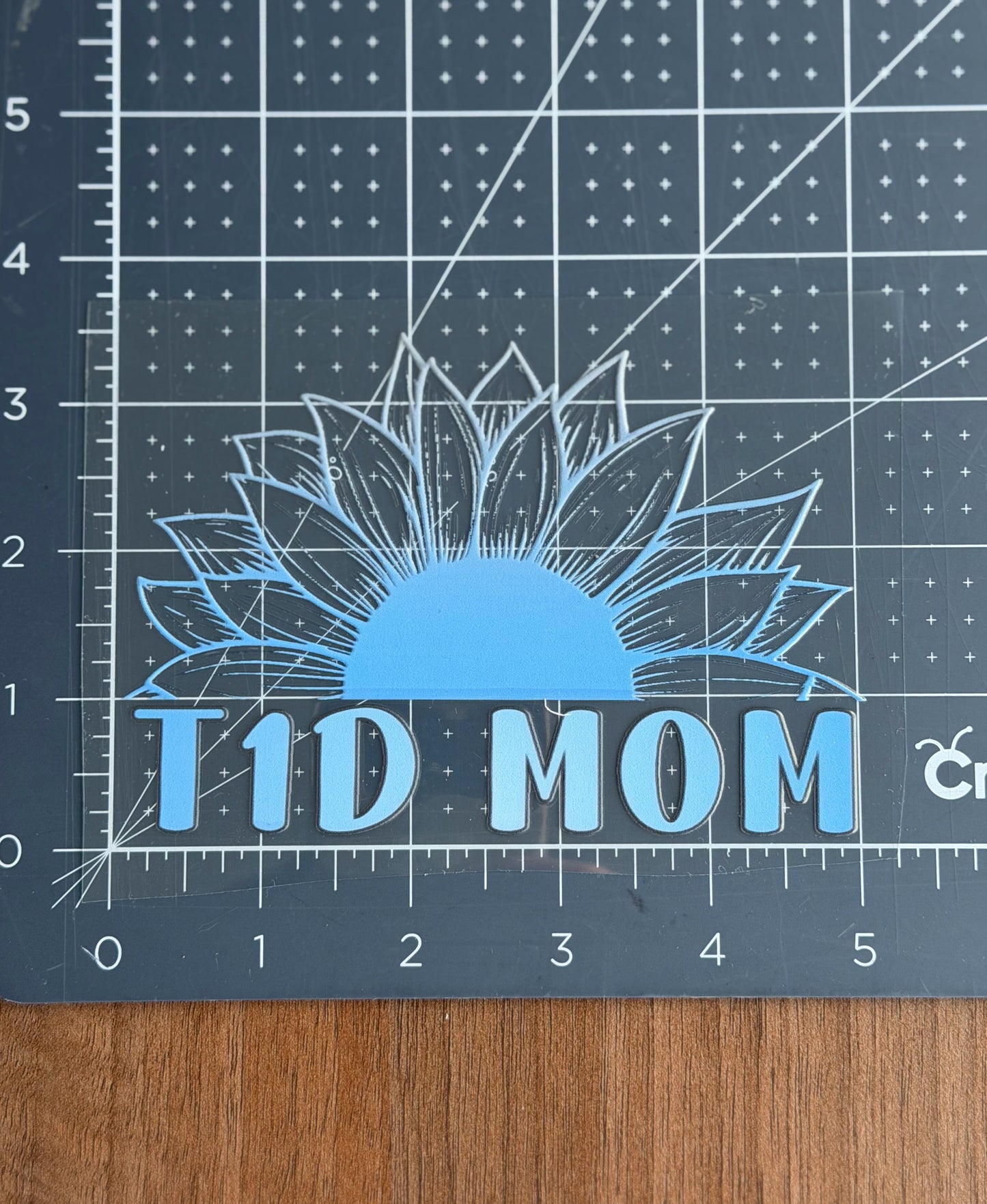 T1D Mom Sunflower Car Decal