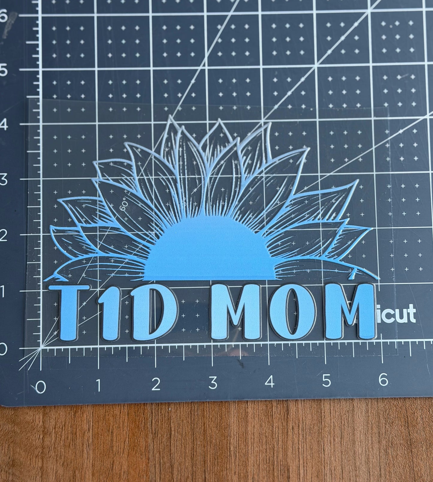 T1D Mom Sunflower Car Decal