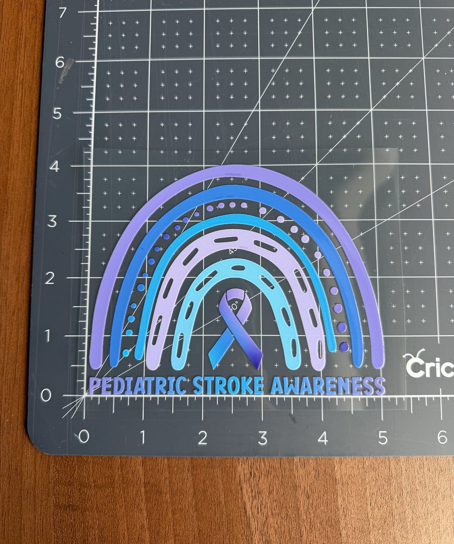Pediatric Stroke Awareness Rainbow Car Decal