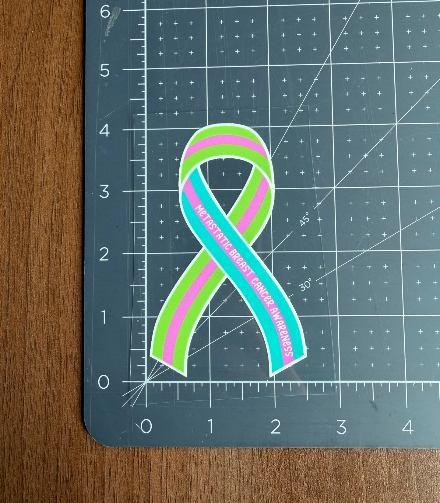 Metastatic Breast Cancer Awareness Ribbon Car Decal