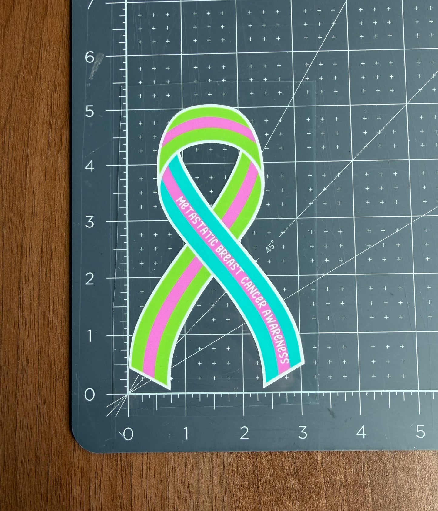 Metastatic Breast Cancer Warrior Ribbon Car Decal