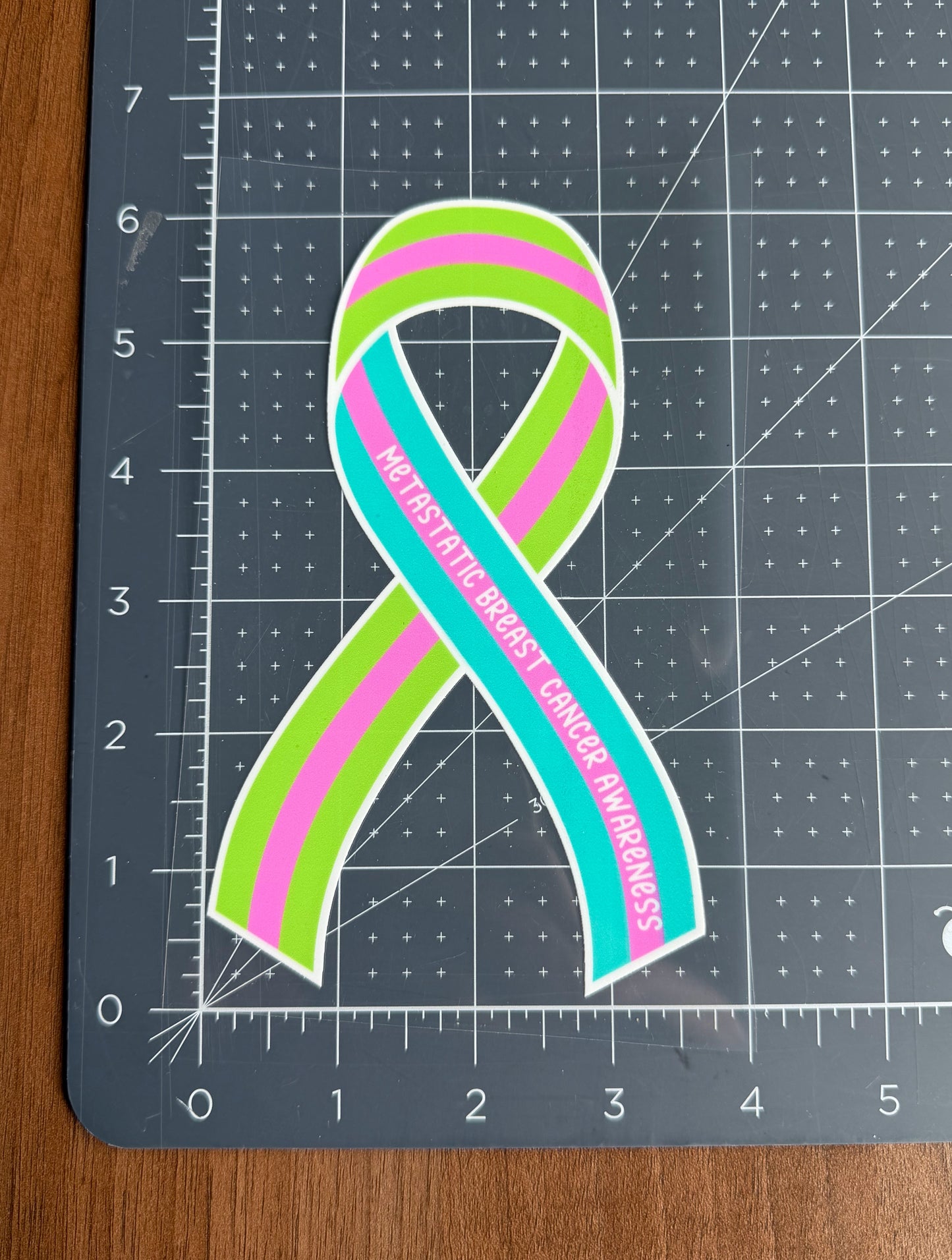 Metastatic Breast Cancer Awareness Ribbon Car Decal