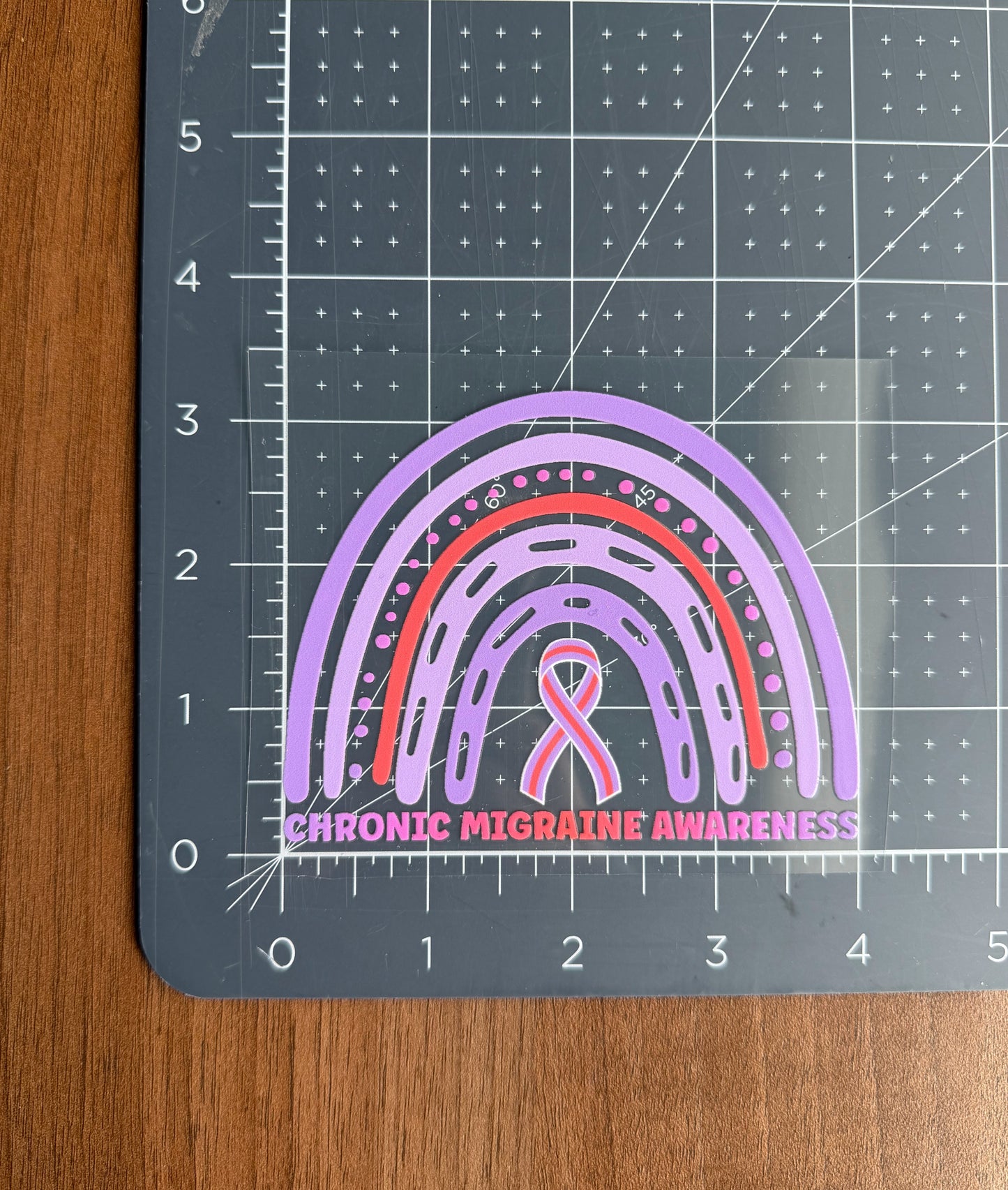 Chronic Migraine Awareness Rainbow Car Decal