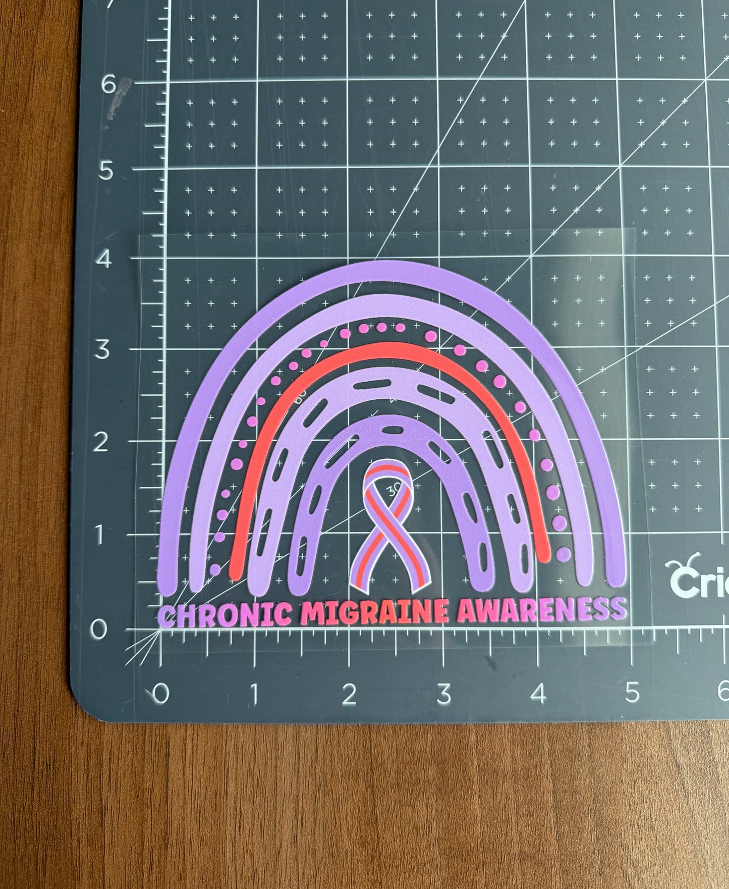 Chronic Migraine Awareness Rainbow Car Decal