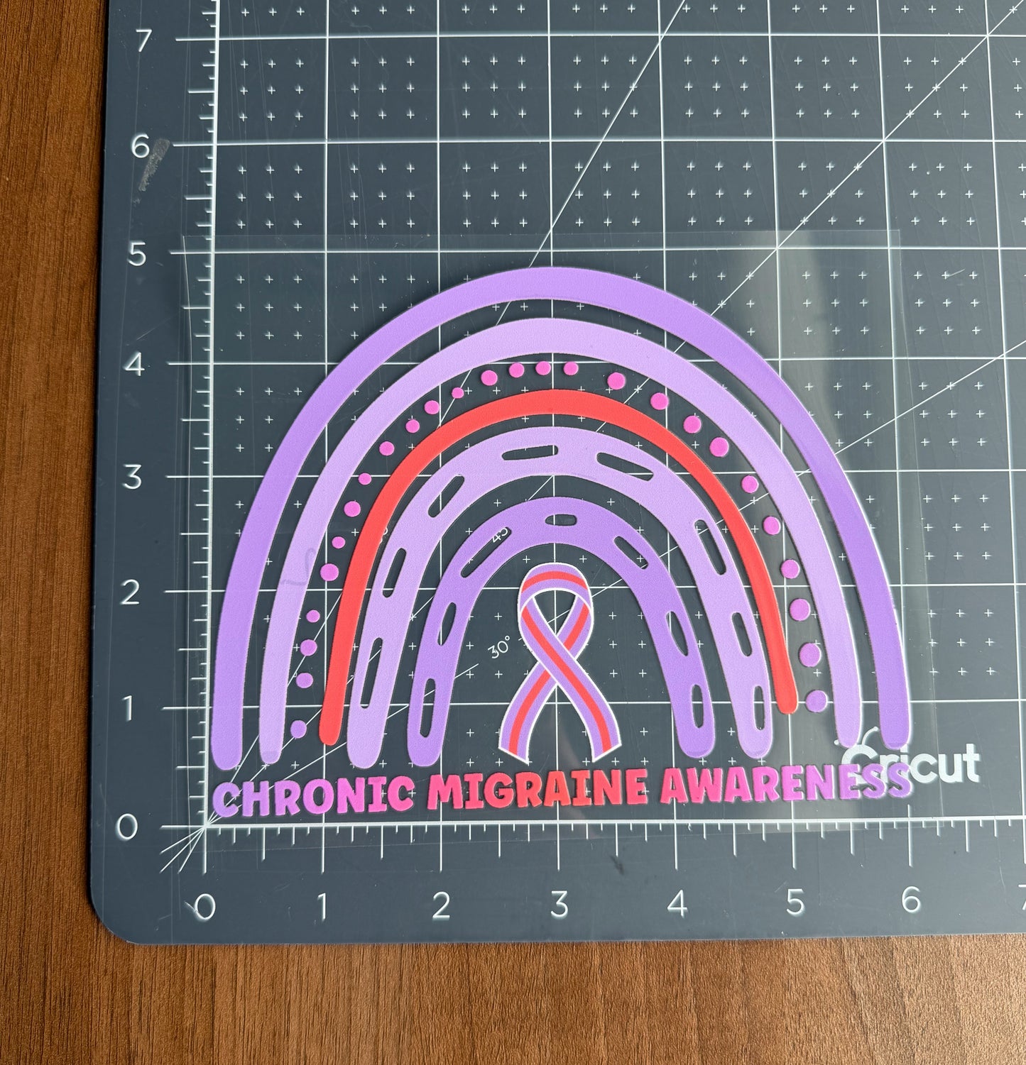 Chronic Migraine Awareness Rainbow Car Decal
