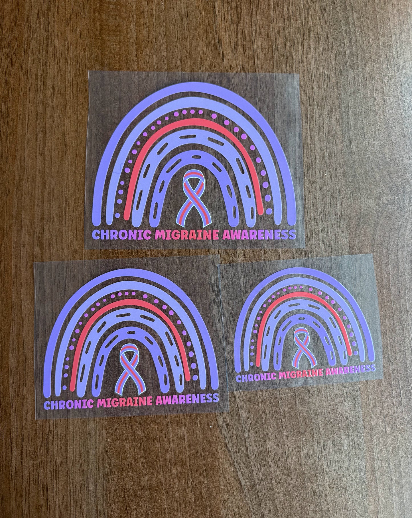 Chronic Migraine Awareness Rainbow Car Decal