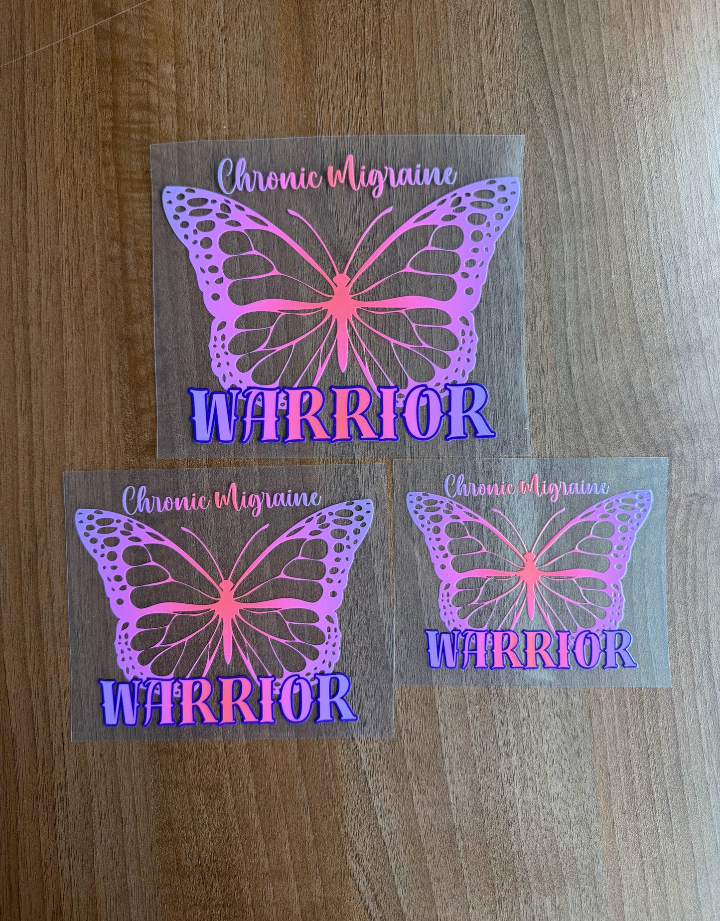 Chronic Migraine Warrior Butterfly Car Decal