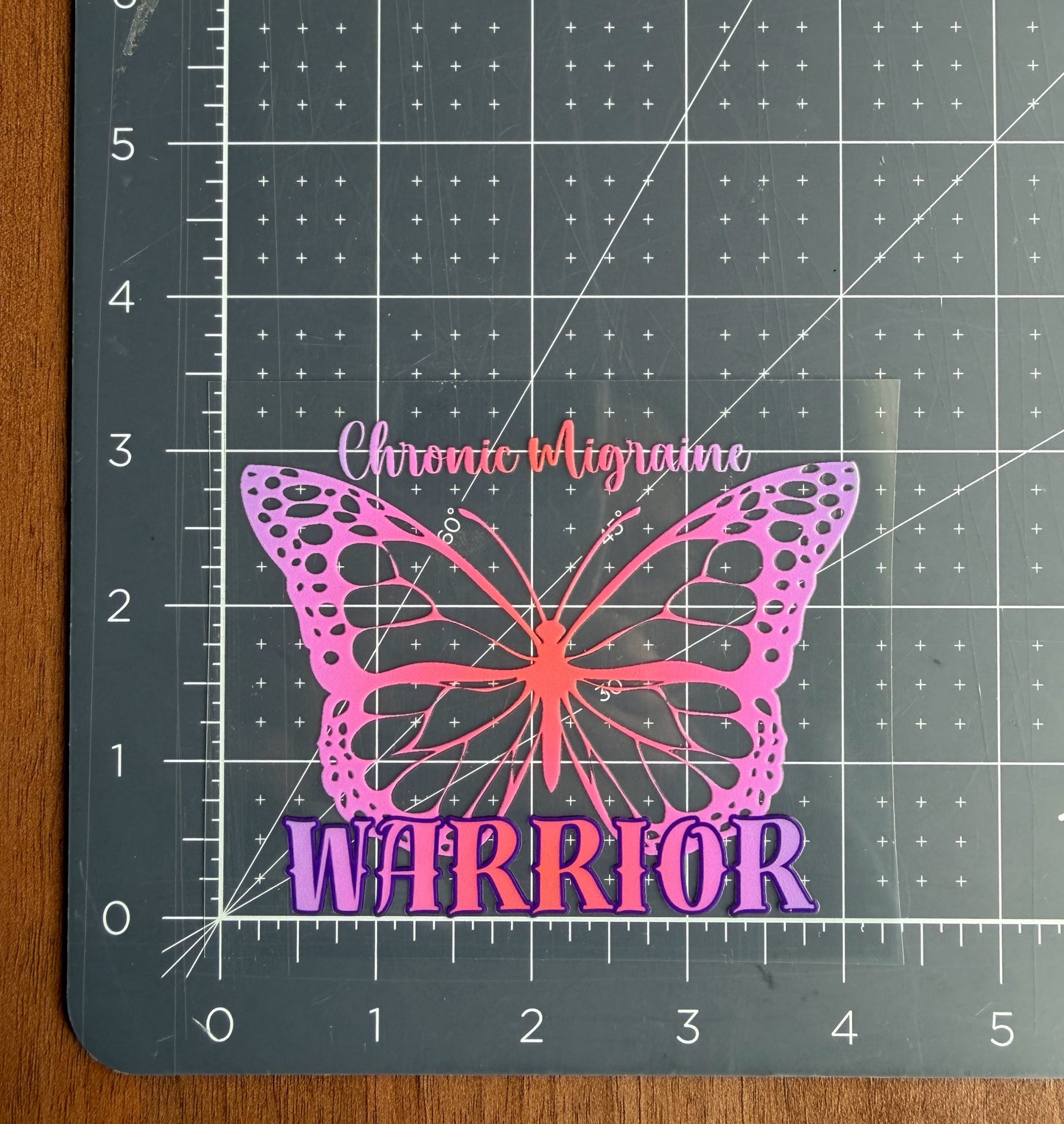 Chronic Migraine Warrior Butterfly Car Decal